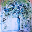 watercolor on canvas - ON SALE - 25x30cm