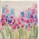 watercolor on canvas - ON SALE - 10x10cm